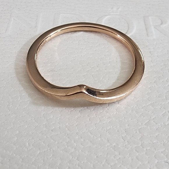 Polished Wishbone Ring 14k rose gold plating Size 54 US 7 - Picture 5 of 7